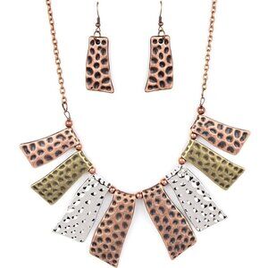 Gorgeous Copper & Sliver Boho Fashion Necklace Set